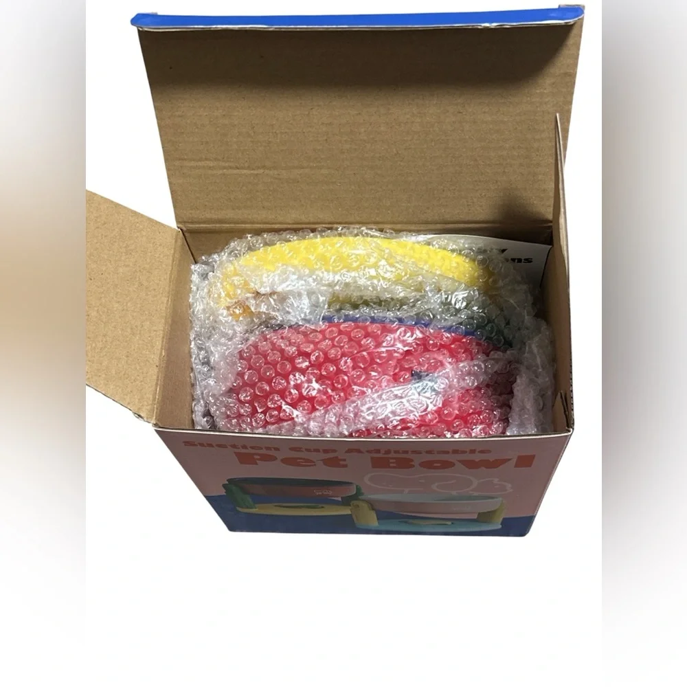 Pet Bowl with Suction‎ Cup - Red and Yellow